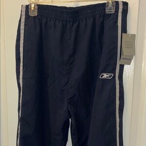 Reebok Kids Navy Joggers with White Stripes- Full tear away.